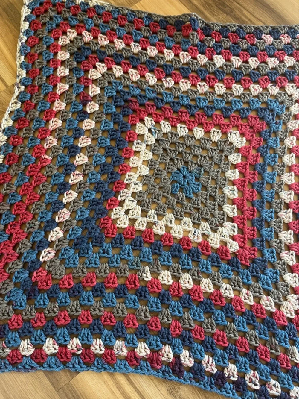 Cottage Core Vintage Granny Afghan lap blanket 48